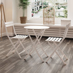 Ensemble bistro minimaliste de patio 3 pièces avec table ronde pliable et chaises - Ensemble bistro de patio 3 pièces