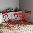 Ensemble bistro de patio 3 pièces avec table ronde pliable et chaises
