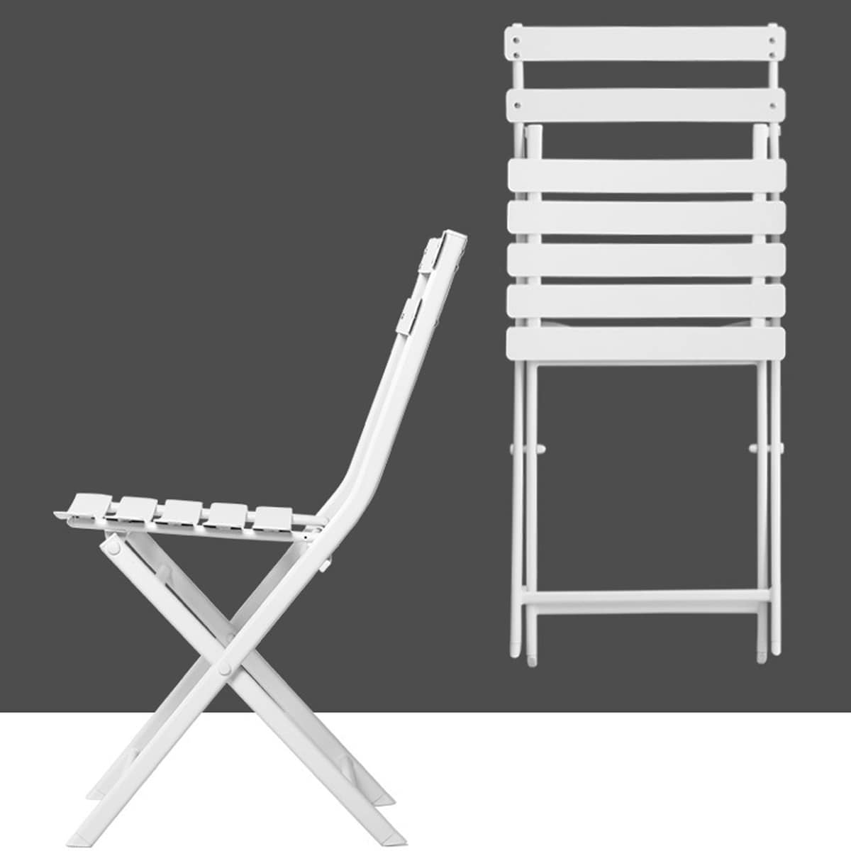 Ensemble bistro de patio 3 pièces avec table ronde pliable et chaises