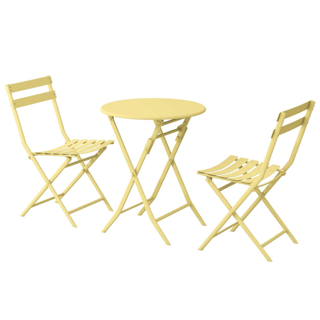 Ensemble bistro de patio 3 pièces avec table ronde pliable et chaises