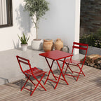 Ensemble bistro minimaliste de patio 3 pièces avec table carrée pliable et chaises - 3 pièces