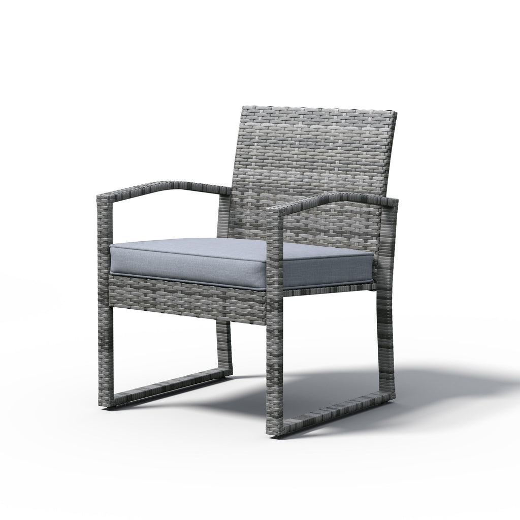 Ensemble de conversation 3 pièces en osier tressé avec coussins pour l'extérieur