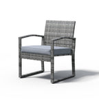 Ensemble de conversation 3 pièces en osier tressé avec coussins pour l'extérieur