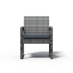 Ensemble de conversation 3 pièces en osier tressé avec coussins pour l'extérieur