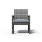 Ensemble de conversation 3 pièces en osier tressé avec coussins pour l'extérieur