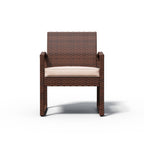 Ensemble de conversation 3 pièces en osier tressé avec coussins pour l'extérieur