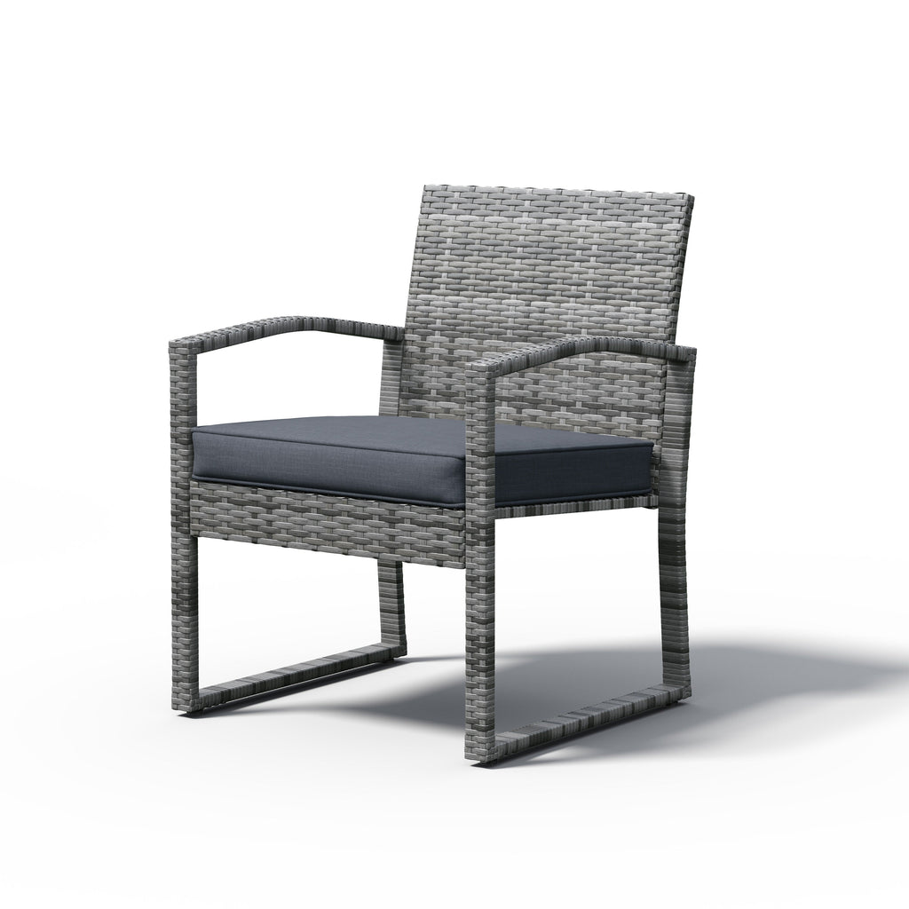 Ensemble de conversation 3 pièces en osier tressé avec coussins pour l'extérieur