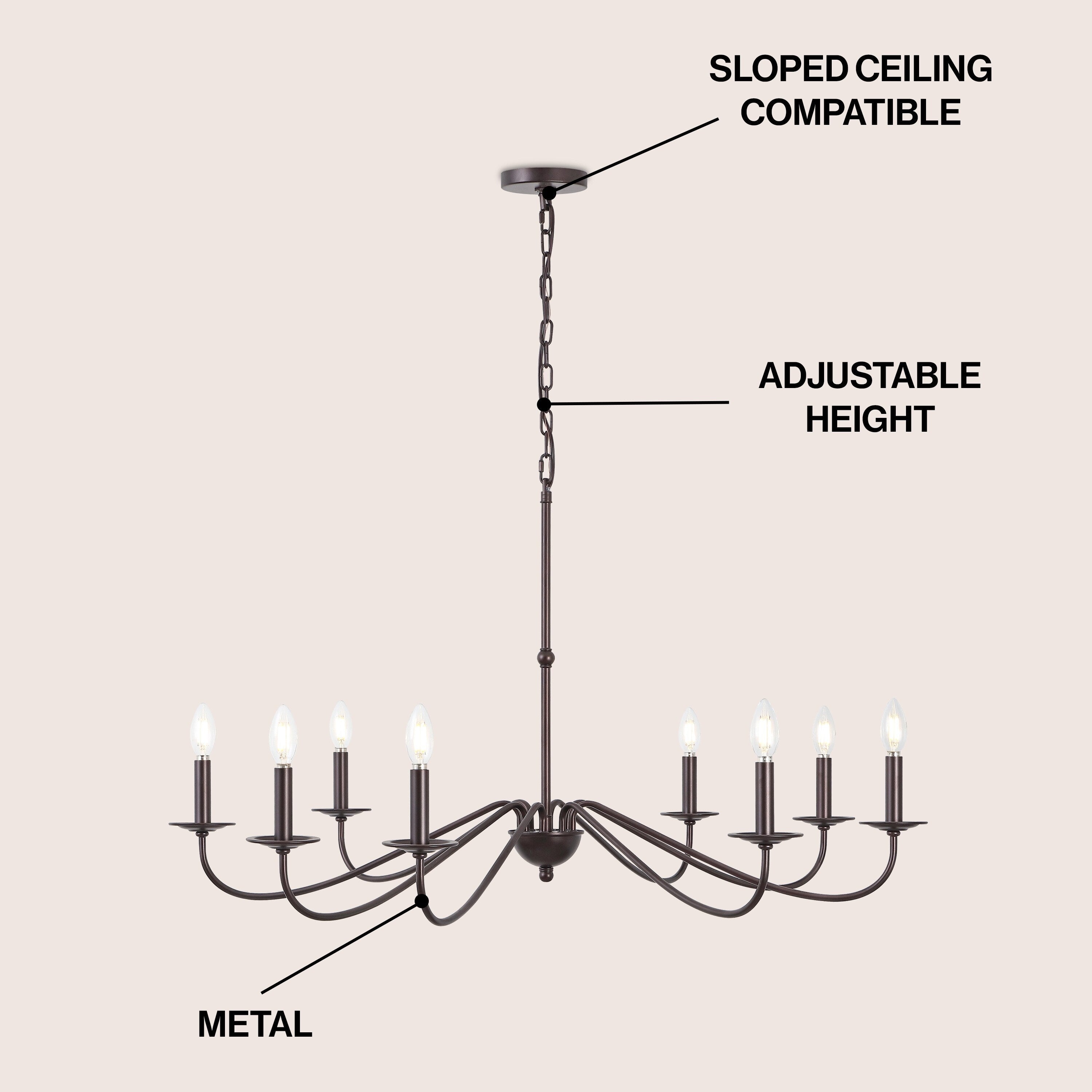Lustre LED en fer à 6 lumières, 34,75 $, par JONATHAN Y