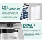 Déshumidificateurs de 3 500 pi² pour sous-sols, maisons, grandes pièces et chambres à coucher, déshumidificateur de garage à faible bruit