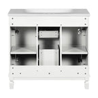 Meuble-lavabo moderne de 36 po avec lavabo supérieur et armoire à miroir, 2 portes et 2 tiroirs