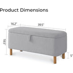Banc ottoman de rangement en sherpa blanc cassé, repose-pieds, pour salon, chambre à coucher, pieds en bois