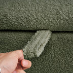 Banc ottoman de rangement en sherpa blanc cassé, repose-pieds, pour salon, chambre à coucher, pieds en bois