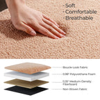 Banc ottoman de rangement en sherpa blanc cassé, repose-pieds, pour salon, chambre à coucher, pieds en bois