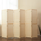 Paravent en bambou 4/6 panneaux, 1,83 m, amovible et pliable, pour séparer les pièces et préserver l'intimité.