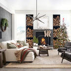 Lustre LED moderne en aluminium noir/doré, plafonnier linéaire Spoutnik pour salon/salle à manger/cuisine