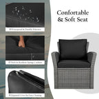 Ensemble de canapés de patio 4 pièces avec table basse Ensemble de canapés de conversation d'extérieur