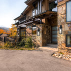 Lot de 4 appliques murales extérieures à 1 lumière, finition noir mat et abat-jour en verre transparent