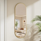 Miroir mural suspendu pleine longueur 48 x 16 avec sangle en cuir