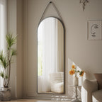 Miroir mural suspendu pleine longueur 48 x 16 avec sangle en cuir