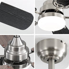 Ventilateur de plafond à LED intégré 48 et 52 pouces avec lumière et télécommande, moteur CC réversible