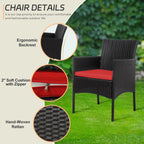 Ensemble de 4 meubles de jardin en osier, sectionnel et en rotin avec coussins