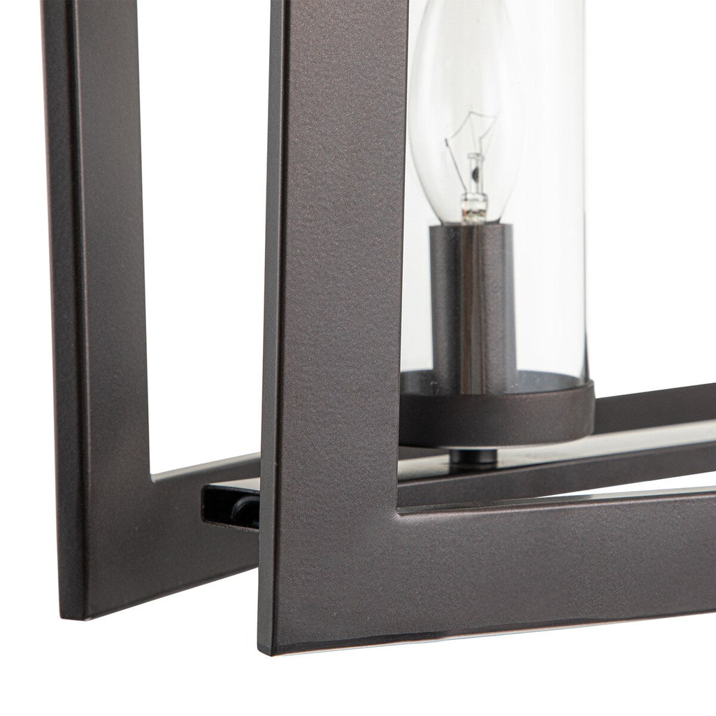 Lustre rectangulaire en verre vintage à 5 lumières pour îlot de cuisine industriel moderne du milieu du siècle