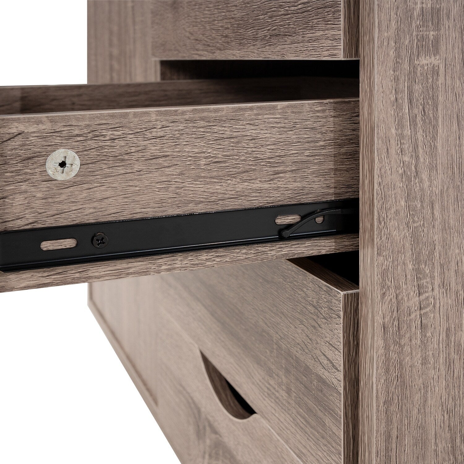 Commode de rangement en bois à 5 tiroirs avec roulettes - Meuble de rangement pour loisirs créatifs et maquillage pour dressing et chambre