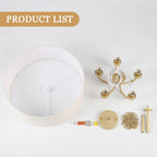 Plafonnier semi-encastré moderne à 5 lampes pour salle à manger, chambre à coucher, salon - N/A