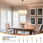 Plafonnier semi-encastré moderne à 5 lampes pour salle à manger, chambre à coucher, salon - N/A