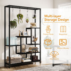 Étagère à plantes d'intérieur à 5 niveaux, hauteur 70,9 pouces, avec 10 crochets de suspension