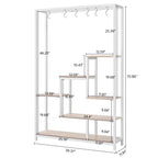 Étagère à plantes d'intérieur à 5 niveaux, hauteur 70,9 pouces, avec 10 crochets de suspension