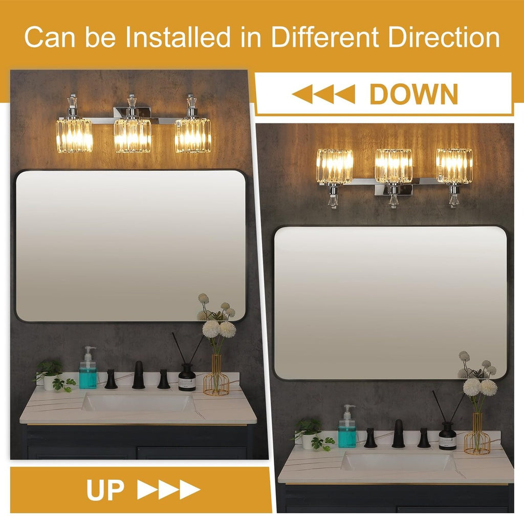 Luminaires modernes à 5 lumières en cristal pour salle de bain