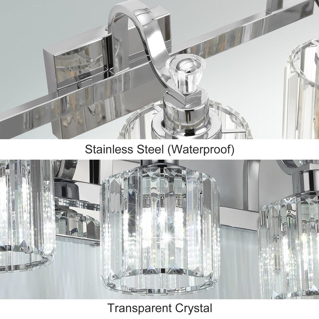 Luminaires modernes à 5 lumières en cristal pour salle de bain