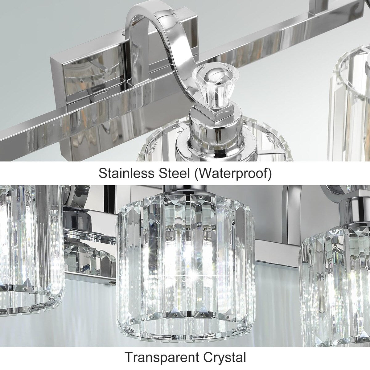 Luminaires modernes à 5 lumières en cristal pour salle de bain