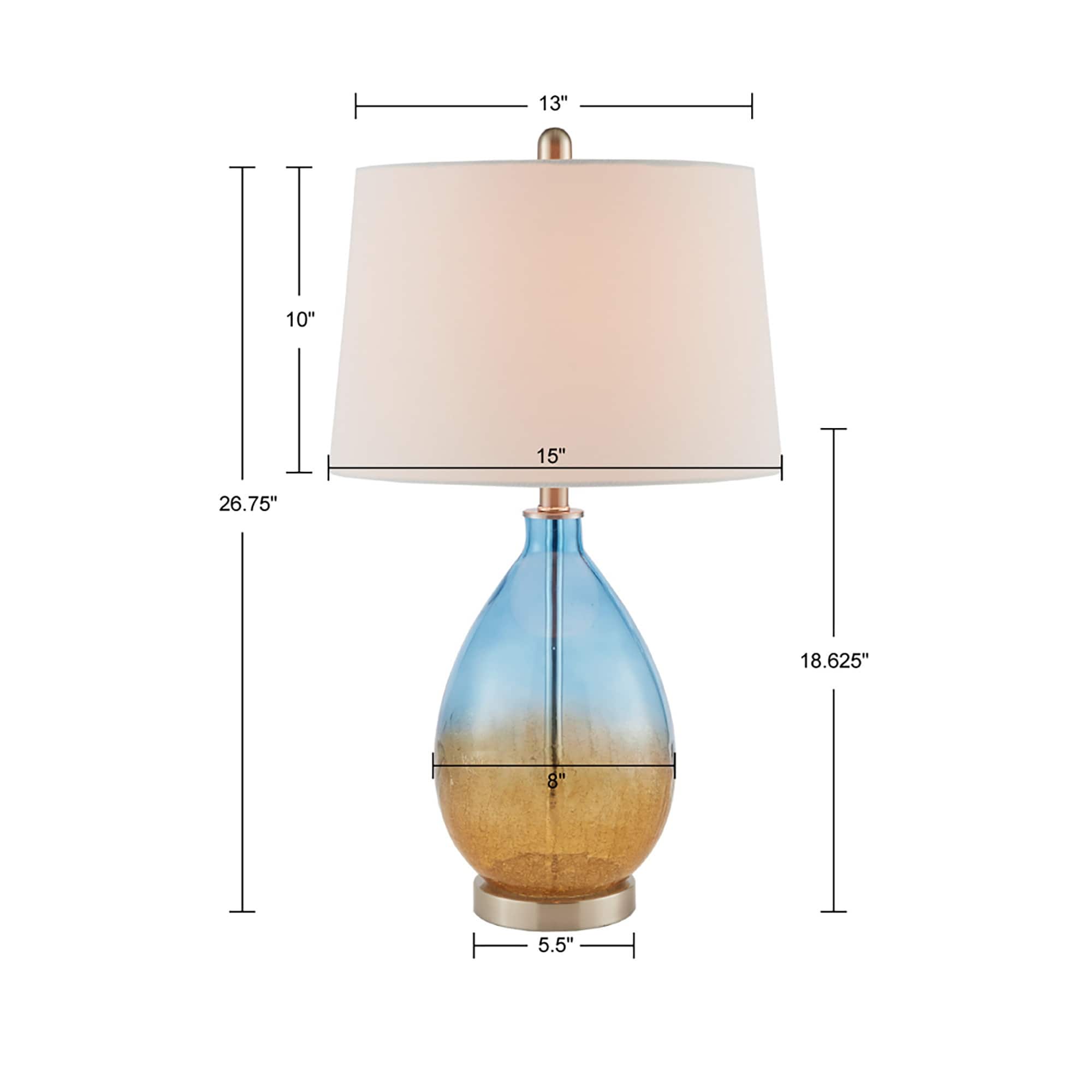 Lampe de table en verre Cortina Ombre de 510 Design, lot de 2