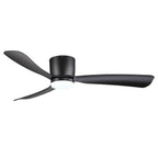 Ventilateur de plafond encastré à DEL noir/blanc de 52 pouces avec télécommande (3 pales)