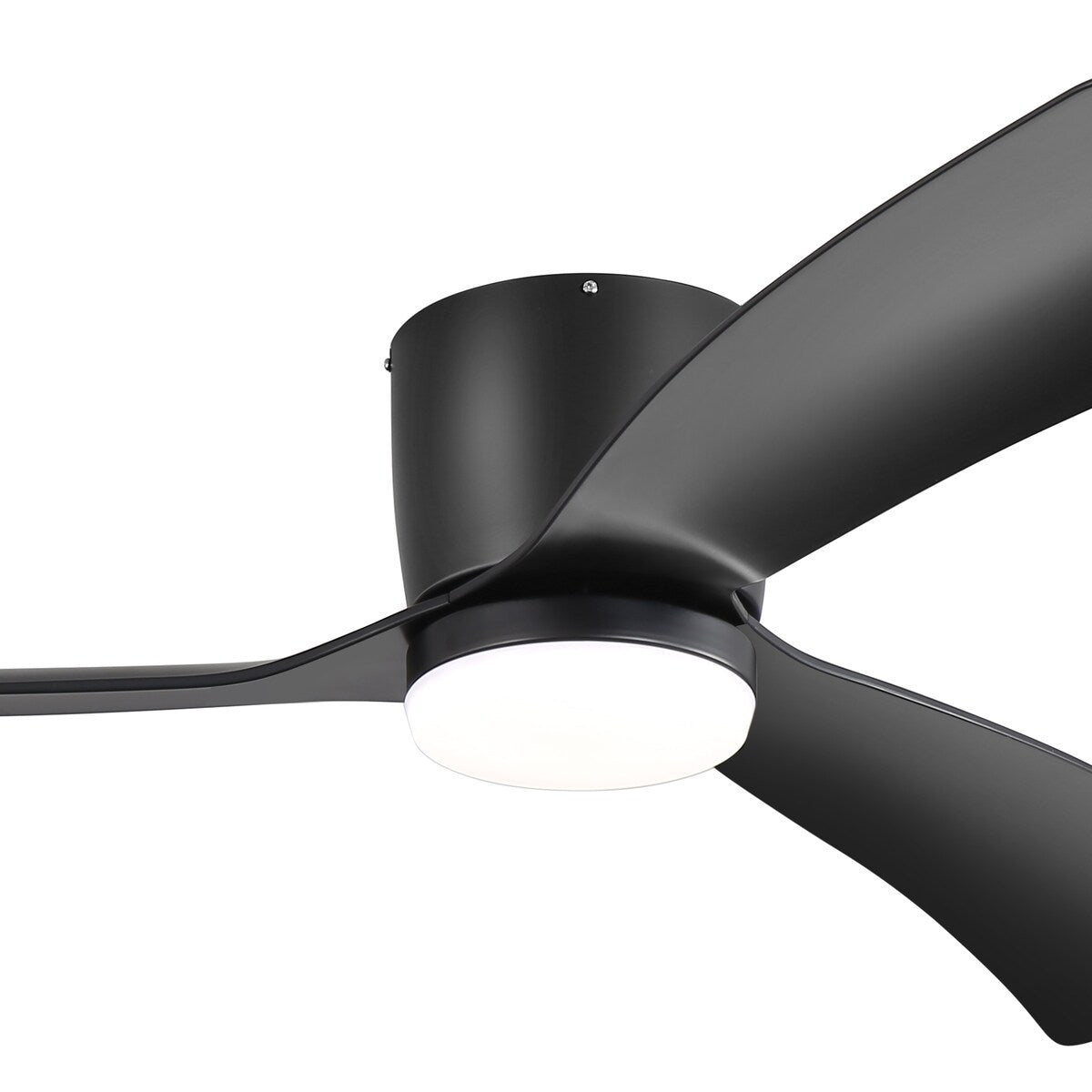 Ventilateur de plafond encastré à DEL noir/blanc de 52 pouces avec télécommande (3 pales)