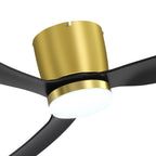 Ventilateur de plafond encastré à DEL noir/blanc de 52 pouces avec télécommande (3 pales)