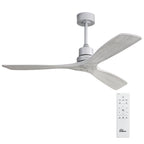 Ventilateur de plafond moderne en bois massif/ABS de 52 pouces avec télécommande (sans lumière), 6 vitesses de vent, flux d'air réversible