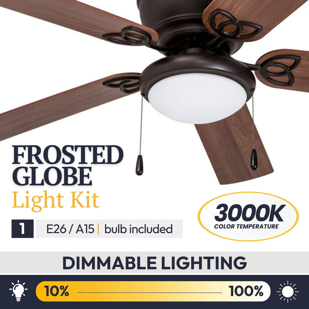 Ventilateur de plafond intérieur traditionnel Prominence Home Benton 52 avec éclairage LED et chaînettes