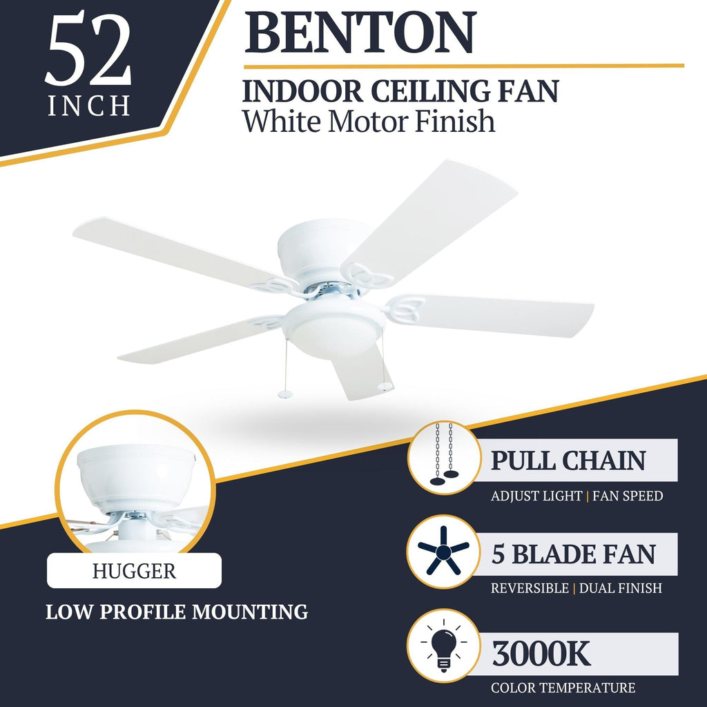 Ventilateur de plafond intérieur traditionnel Prominence Home Benton 52 avec éclairage LED et chaînettes