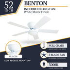 Ventilateur de plafond intérieur traditionnel Prominence Home Benton 52 avec éclairage LED et chaînettes
