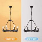 Lustre rond à 24 lumières en forme de roue de chariot de 54 pouces