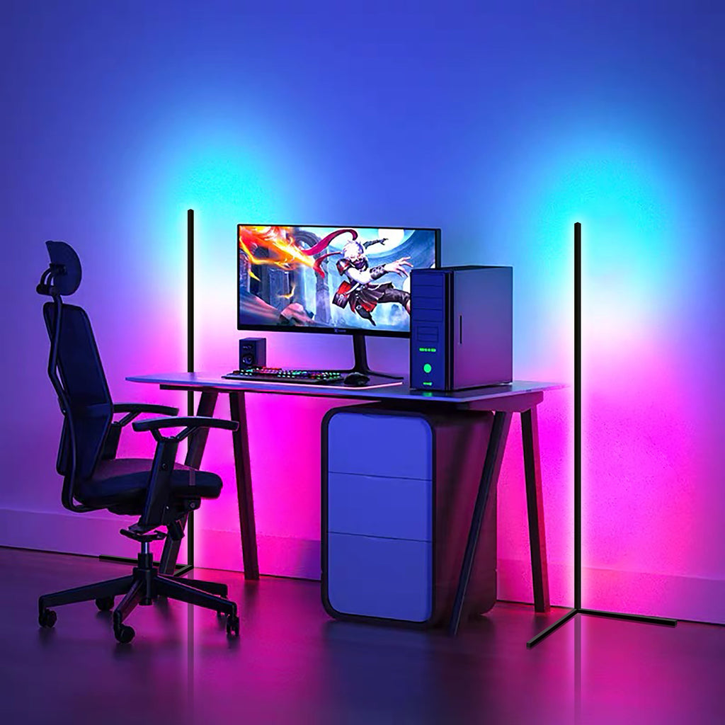 Lampadaire d'angle minimaliste LED en métal RGB 55