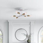 Plafonnier semi-encastré Sputnik moderne en métal léger de 60 cm (23,62 po)