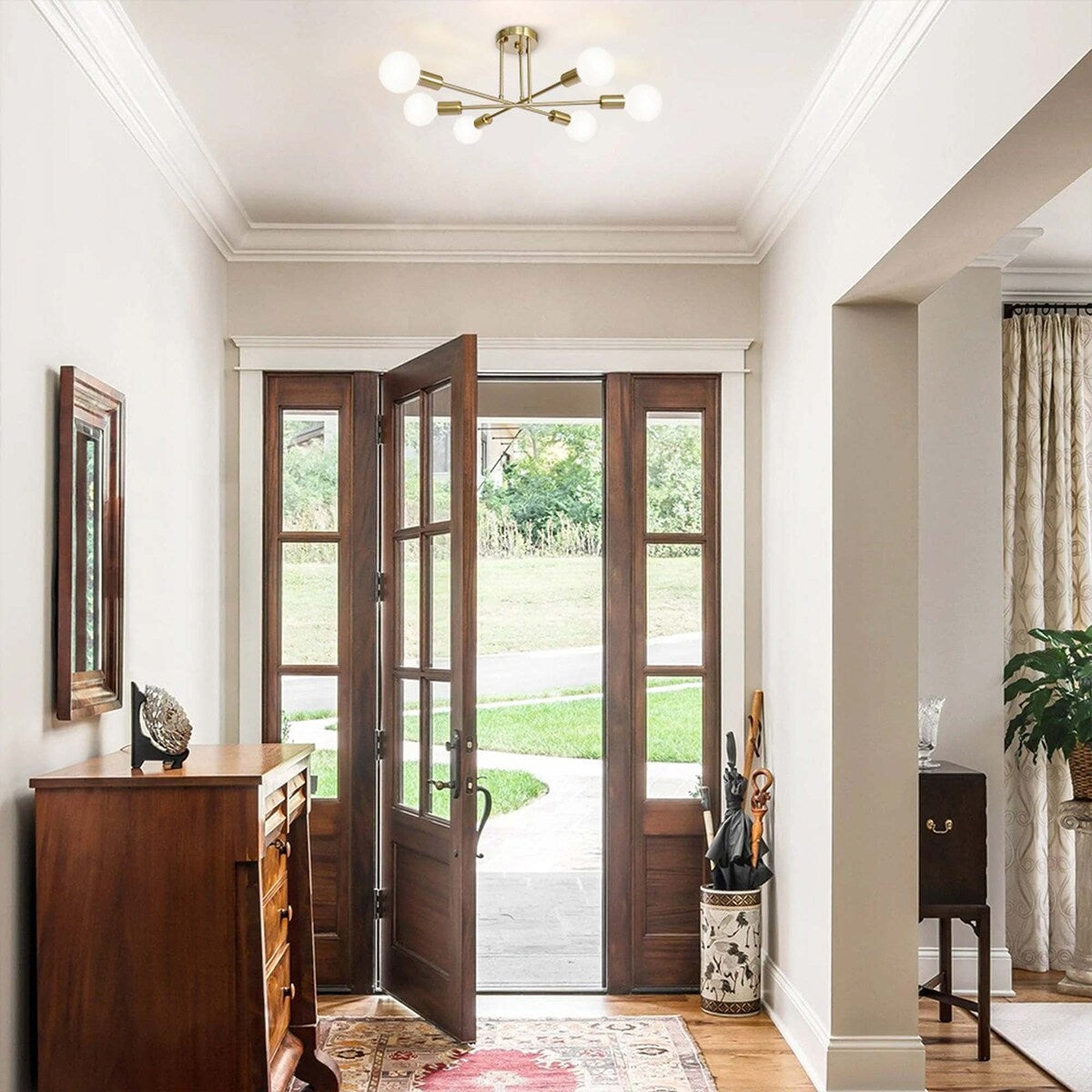 Plafonnier semi-encastré Sputnik moderne en métal léger de 60 cm (23,62 po)