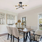 Plafonnier semi-encastré Sputnik moderne en métal léger de 60 cm (23,62 po)