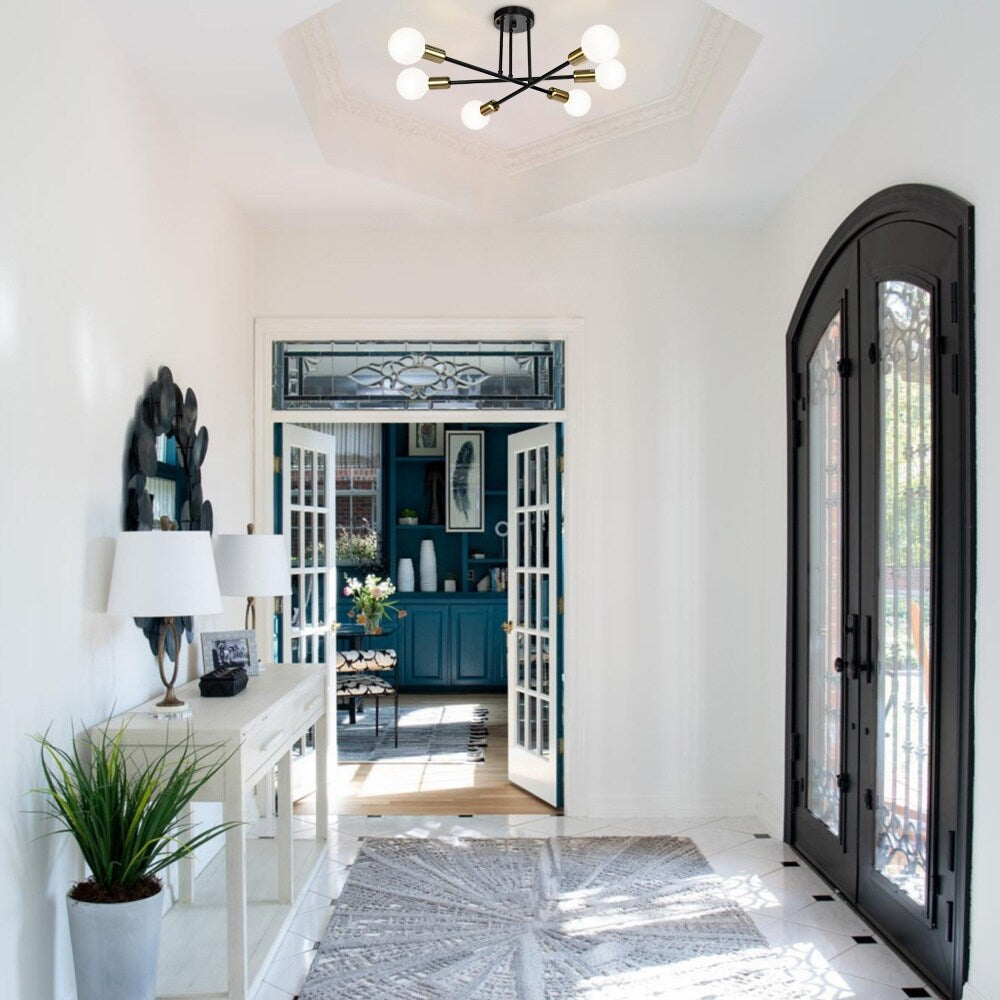 Plafonnier semi-encastré Sputnik moderne en métal léger de 60 cm (23,62 po)