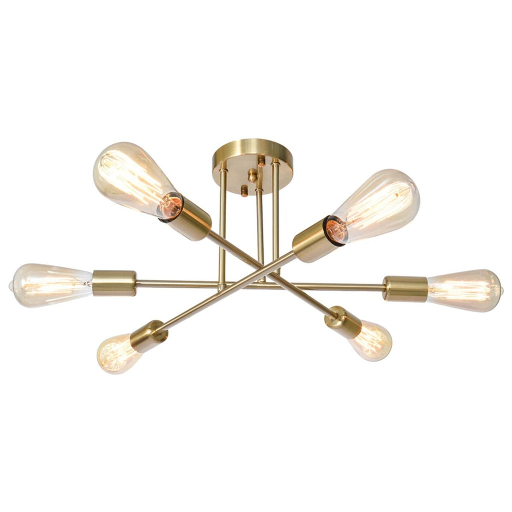 Plafonnier semi-encastré Sputnik moderne en métal léger de 60 cm (23,62 po)