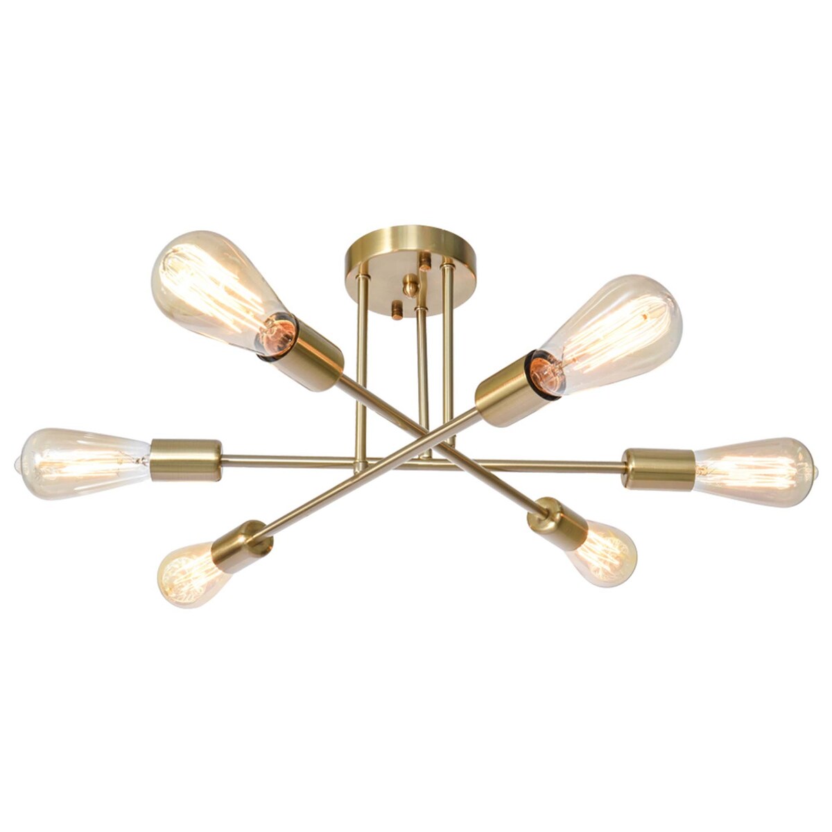 Plafonnier semi-encastré Sputnik moderne en métal léger de 60 cm (23,62 po)